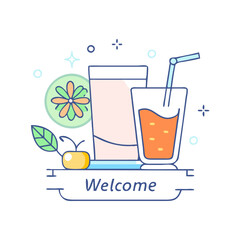 welcome drink icon, welcome drink vector illustration-simple illustration of welcome drink, perfect for welcome drink logos and icons