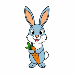 Obraz premium Adorable Rabbit Holding Carrot