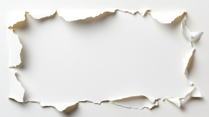 Fototapeta premium Torn Paper with Rough, Uneven Edges on Neutral Background