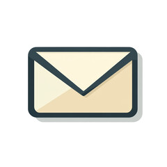 Isolated Cream Colored Envelope with Dark Border Minimal Design