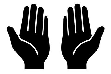 prayer hands black icon isolated white background. Blessed Hands Vector