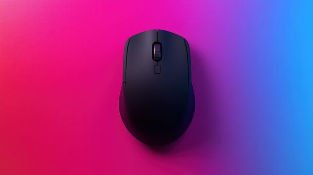Wireless computer mouse on vibrant background