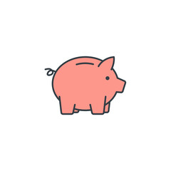 Piggy Bank icon symbol vector illustration isolated on white background