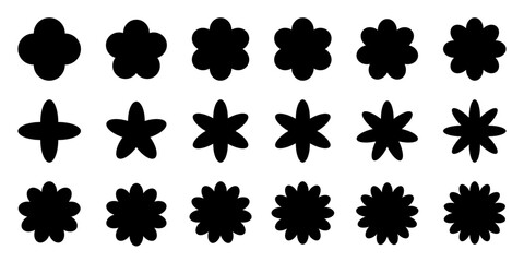 Simple Abstract Floral Elements - Floral Tag Collection - Isolated Design Figures