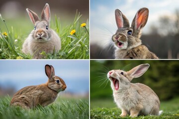 Fototapeta premium Hilarious Ugly Bunny Photos: Funny Rabbit Pictures, Weird Rabbits, Cute But Strange Bunnies, Comical Rabbit Expressions