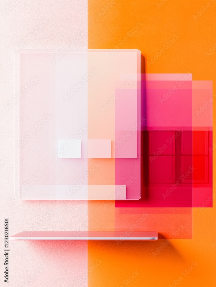 Aufkleber abstract growth-inspired wall art gradient acrylic panels on textured canvas - dynamic visual for co
