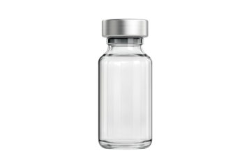 Glass medical bottle with liquid isolated on transparent background Generative Ai.