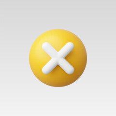 Obraz premium 3d Realistic Cross checkmark sign vector illustration