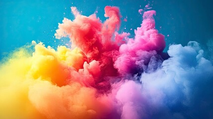 Sebuah latar belakang abstrak yang kaya dengan tekstur yang sedikit mengandung warna-warna cerah dan efek pencahayaan lembut yang interplay dari warna menciptakan suasana halus,