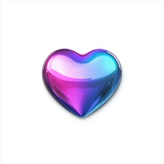 Shiny gradient heart shape in vibrant pink and blue hues, perfect for expressions of love, affection, and modern design aesthetics