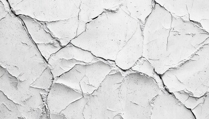 Obraz premium Cracked White Plaster Wall Texture Background