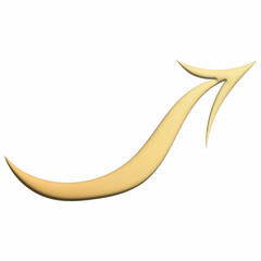 This is a smooth, beige 3D arrow with a sleek and dynamic curved design, pointing upward. The arrow has a modern and futuristic look, making it ideal for business, finance, and growth-related concepts