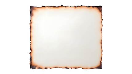 Obraz premium Burned paper edges blank center old texture, isolated on transparent background