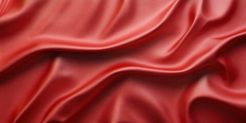 Obraz premium Silky red fabric draped elegantly with soft textures and gentle folds