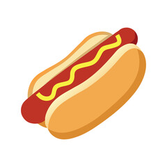 Delicious Hot Dog with Mustard a Classic Fast Food Treat,