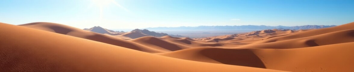 Naklejka premium Rolling hills of chocolate brown landscape under clear blue sky, sunny, landscape