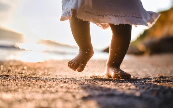 marcher pieds nus sur le sable
