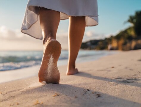 marcher pieds nus sur le sable
