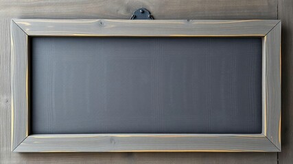 Rustic wooden oblong signboard with a dark gray frame and distressed finish, wooden decor, farmhouse style