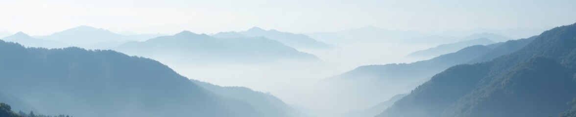 Fototapeta premium Swirling clouds of white and gray fog on mountains, fog, mist, gray