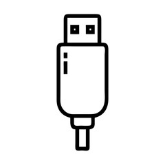 usb icon black vector