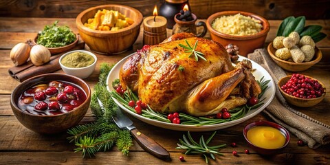 Juicy Thanksgiving Turkey Feast with All the Trimmings