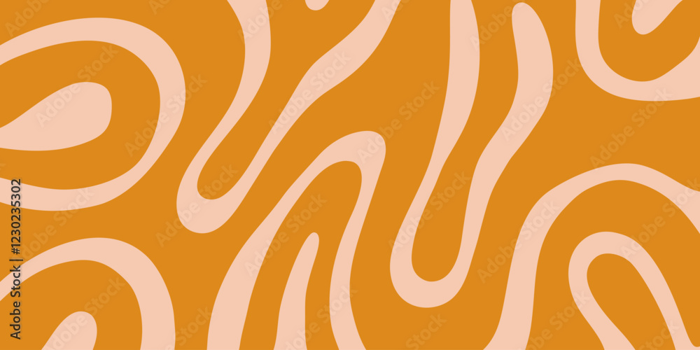 Aufkleber Cool Abstract Psychedelic Background. Vector Design Groovy Pattern Y2k Texture. Hand Drawn Trippy Backdrop.