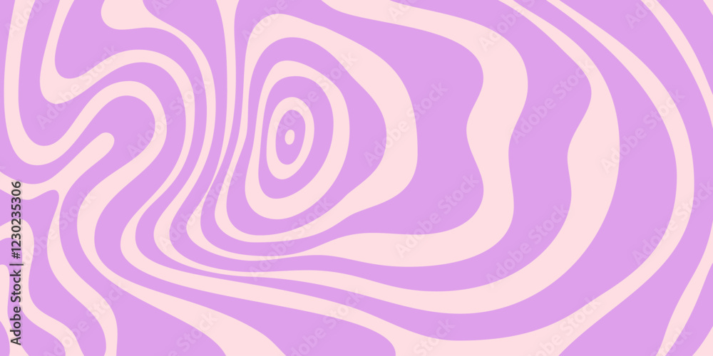 Aufkleber Cool Abstract Psychedelic Background. Vector Design Groovy Pattern Y2k Texture. Hand Drawn Trippy Backdrop.