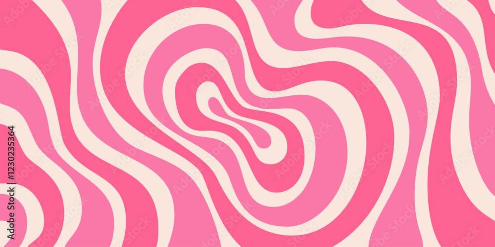Poster Cool Abstract Psychedelic Background. Vector Design Groovy Pattern Y2k Texture. Hand Drawn Trippy Backdrop.