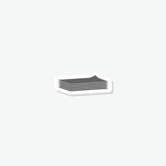 Stack of paper icon sticker isolated on gray background