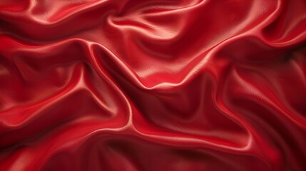 Obraz premium Rich red fabric draping elegantly under soft light in a textile setting