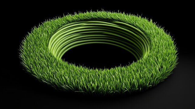 Green Circle of Life: A mesmerizing abstract image of a lush green circular form, suggesting a sense of continuous growth and renewal. It's a captivating visual metaphor for nature's endless cycle.