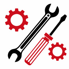 Minimalist Tools and Gear Illustration Vector.