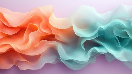Obraz premium Pastel waves flow, serene abstract art