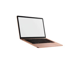 Modern Rose Gold Laptop on White Background for Technology Use