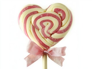 Blue Heart-Shaped Lollipop with Ribbon
