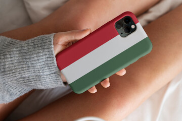 3D Rendering - A phone case with the flag of  Hungary