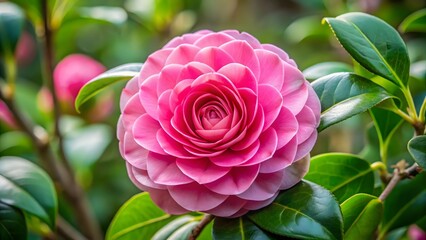 Pink Camellia Flower Close-Up
