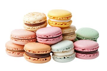 Fototapeta premium Isolated Assorted Colorful Stack of Macarons