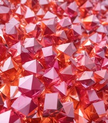 Naklejka premium Interlocking prisms of color in shades of pink and orange, orange, pink, radiant hues