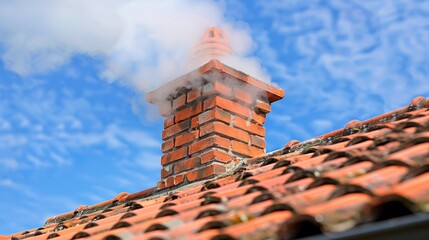 Naklejka premium Chimney safety emphasizing regular inspections and maintenance for a smoke free home