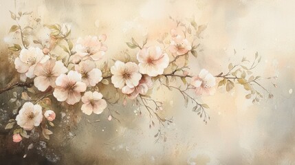 Stunning Floral Watercolor Artwork with Soft Pastel Colors and Vibes