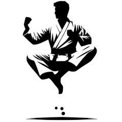Silhouette of martial arts moves