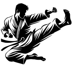 Martial arts silhouette