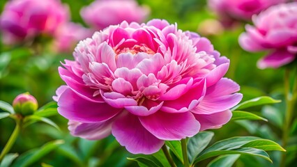 Pink Peony Flower in Bloom Close-up