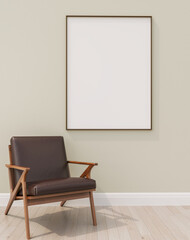 Large luxury modern bright interiors Living room mockup illustration 3D rendering image