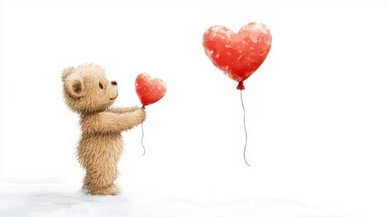 Teddy Bear with a Heart Balloon