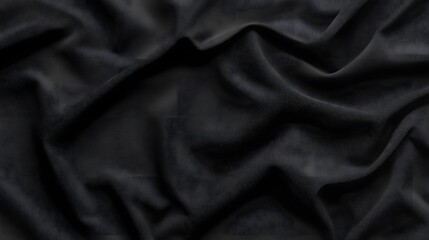 Detailed Black T-Shirt Mockup with Subtle Folds on Transparent Background for Branding and Merchandise