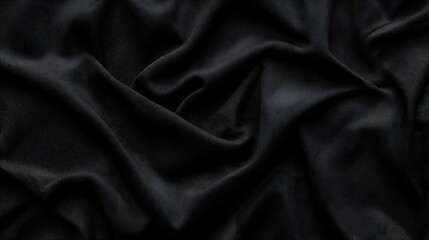 Fototapeta premium Elegant Black T-Shirt Mockup with Subtle Cotton Fabric Details on Transparent Background