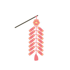 Chinese lantern firecrackers vector